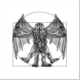 The Cthulhu Vitruvian Man Design: A Lovecraftian Twist on a Renaissance Classic Posters and Art